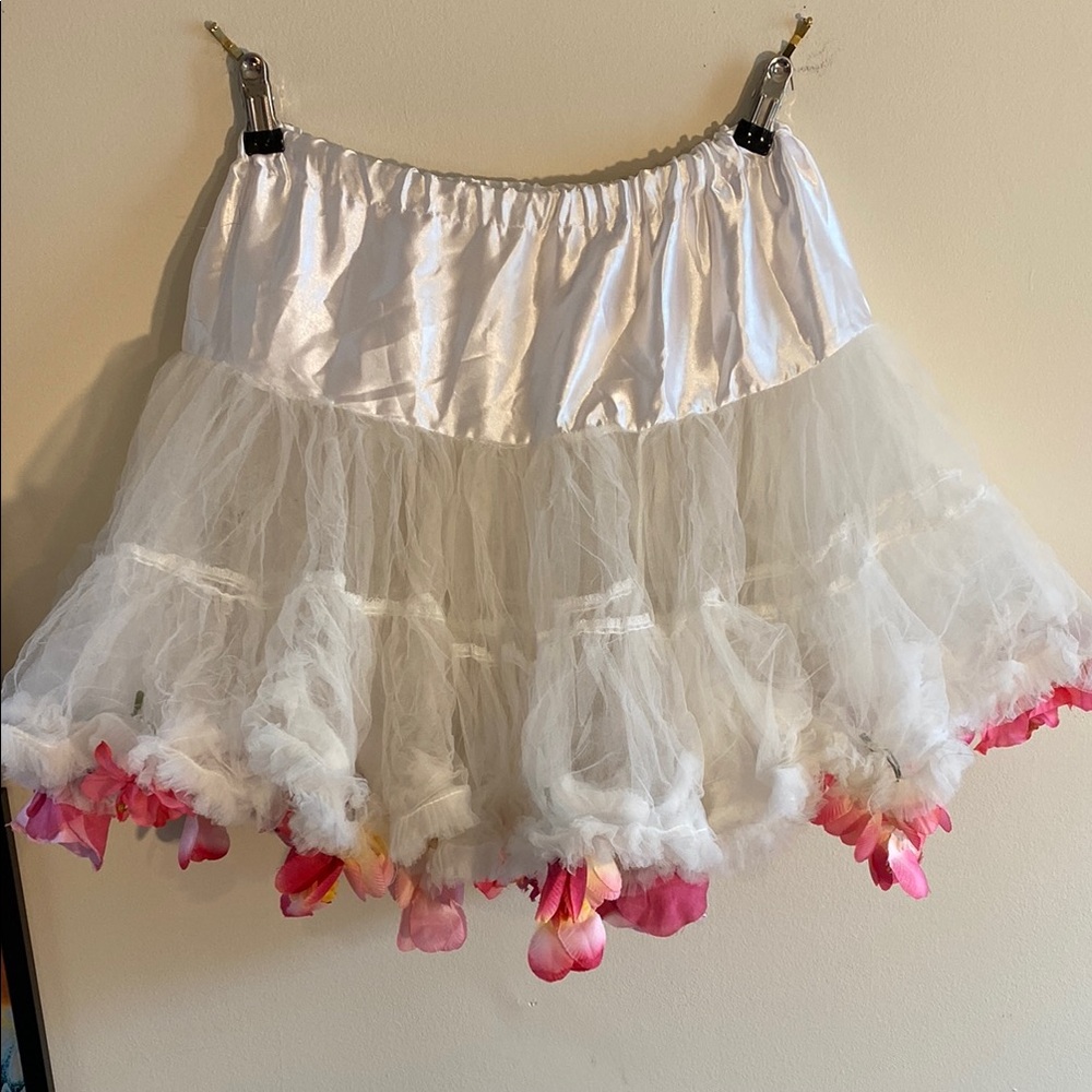 Cream Bubble Mini Skirt with Ruffled Tiers
